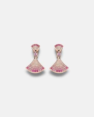 BVLGARI Ohrringe Divas' Dream Aus 18Kt Rosegold Mit Diamanten, Rubinen Und Saphiren - Pink