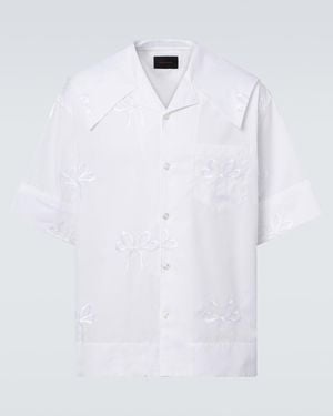 Simone Rocha Embroidered Cotton Shirt - White