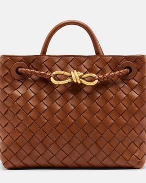 Bottega Veneta Andiamo Small Leather Top-Handle Bag - Brown