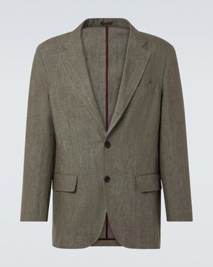 Rubinacci Linen Blazer - Green