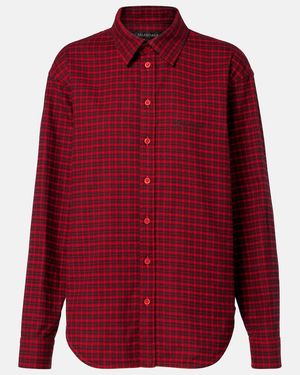 Balenciaga Checked Cotton Shirt - Red
