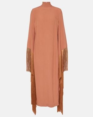 ‎Taller Marmo Del Mar Fringed Crepe Midi Dress - Orange