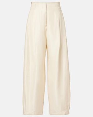 The Row Kolina Silk Wide-Leg Pants - Natural