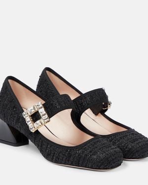 Roger Vivier Tres Vivier Embellished Mary Jane Court Shoes - Black