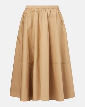 Vince Cotton-Blend Midi Skirt - Natural