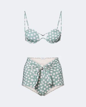 Alaïa Bikini Con Lunares - Azul