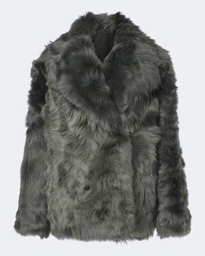 Yves Salomon Chaqueta Cruzada De Borrego - Verde