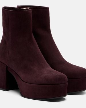 Gianvito Rossi Sally Suede Ankle Boots - Purple