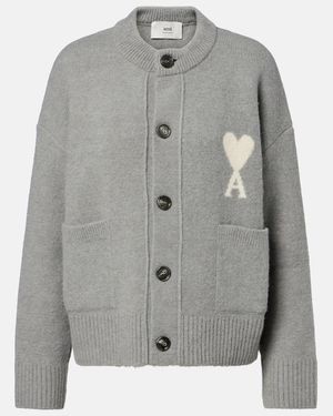 Ami Paris Cardigan Ami De Cour - Grau