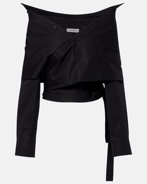 Balenciaga Asymmetric Cotton Top - Black