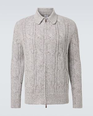 Eleventy Cardigan Aus Wolle, Alpakawolle Und Seide - Grau