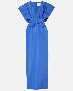 Carolina Herrera Bow-Detail Silk Faille Gown - Blue