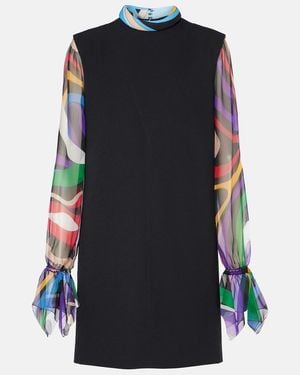 PUCCI Marmo Silk Cady Shift Dress - Blue