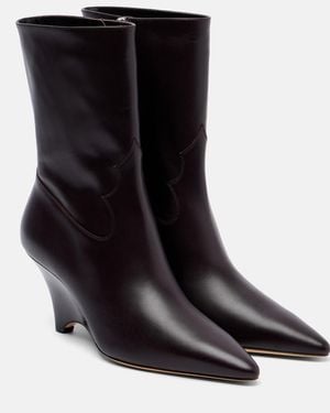 Le Monde Beryl Leather Ankle Boots - Black