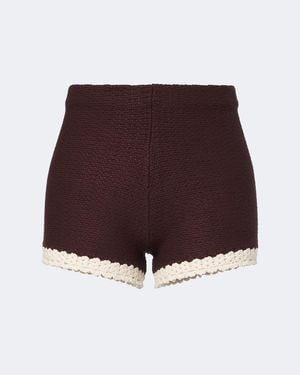 Posse Hattie Crochet-Trimmed Shorts - Red