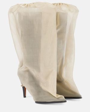 McQueen Botas Altas Bag De Piel Sintetica Con Malla - Neutro