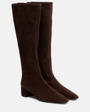 Aquazzura Saint Honore 35 Suede Knee-High Boots - Brown