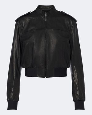 Gucci Cropped-Bomberjacke Aus Leder - Schwarz