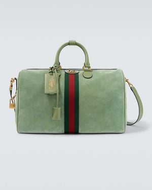 Gucci Savoy Medium Suede Duffel Bag - Green