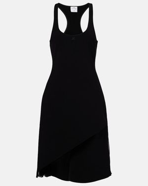 Courreges Infinity Asymmetric Crepe Minidress - Black