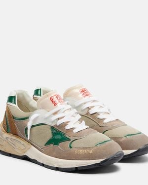 Golden Goose Dad Star Leather-Trimmed Trainers - Natural