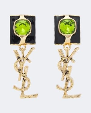 Saint Laurent Clip-Ohrringe Cassandre - Weiß