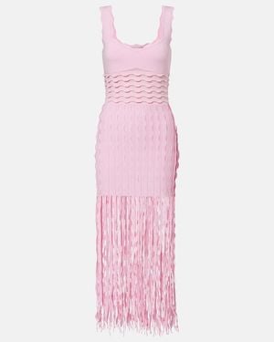 Jonathan Simkhai Brionne Fringed Knitted Midi Dress - Pink