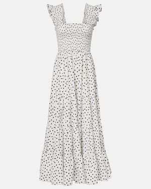 RIXO London Kendall Polka-Dot Cotton Midi Dress - White