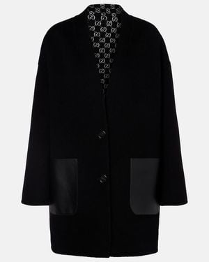 Gucci Wendbarer Mantel Caban Aus Wolle Mit Leder - Schwarz