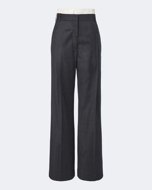 Rohe Virgin Wool Wide-Leg Trousers - Grey