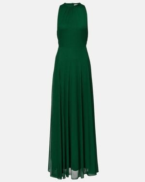 Max Mara Carnet Mesh Jersey Maxi Dress - Green