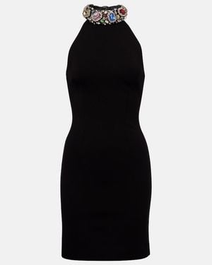 Area Minikleid Mit Kristallen - Schwarz