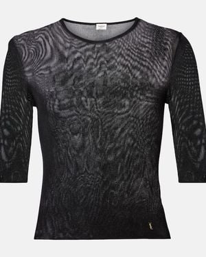 Saint Laurent Knitted Top - Black