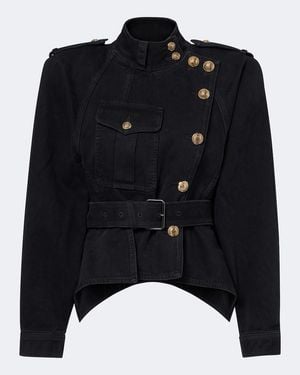 Balmain Giacca Di Jeans Asimmetrica - Nero