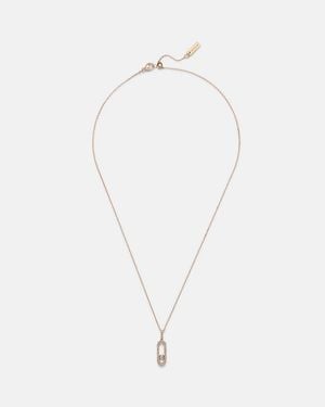 Messika Move Uno Large 18Kt Rose Necklace With Diamonds - White