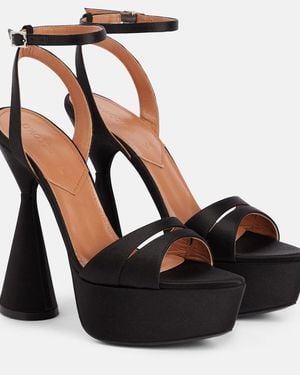 D'Accori Skye Satin Platform Sandals - Black
