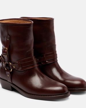 Isabel Marant Ildred 35 Leather Ankle Boots - Brown