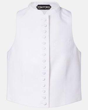 Tom Ford Cotton Pique Waistcoat - White