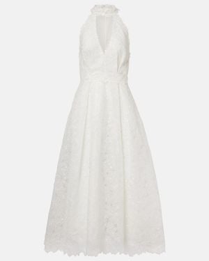 Costarellos Vestido De Coctel Lavinia De Organza Bordado - Blanco