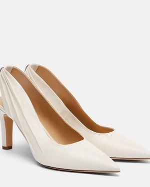 Gabriela Hearst Amari 90 Leather Slingback Court Shoes - White