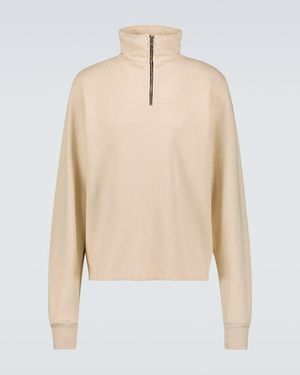 Les Tien Cotton Jersey Half-Zip Sweatshirt - Natural
