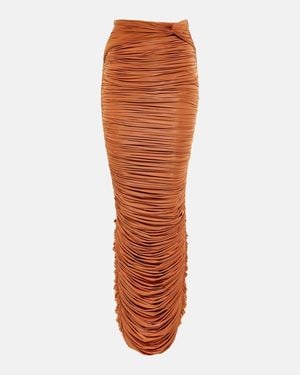 Alex Perry Hartley Ruched Maxi Skirt - Orange