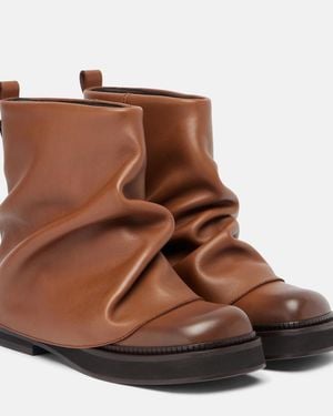 The Attico Mini Robin Leather Combat Boots - Brown