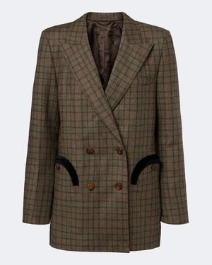 Blazé Milano Everyday Checked Wool And Cashmere Blazer - Green