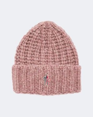 Moncler Logo Alpaca And Wool-Blend Beanie - Red