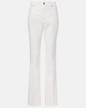 Balmain Jeans Rectos De Tiro Alto - Blanco