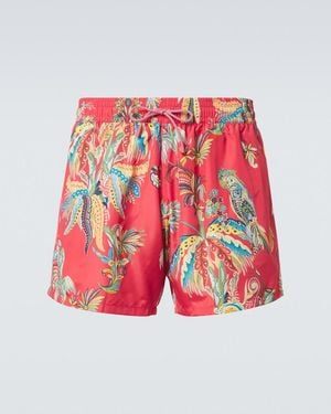Etro Printed Swim Trunks - Red