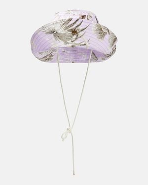 Erdem Floral Canvas Bucket Hat - Blue