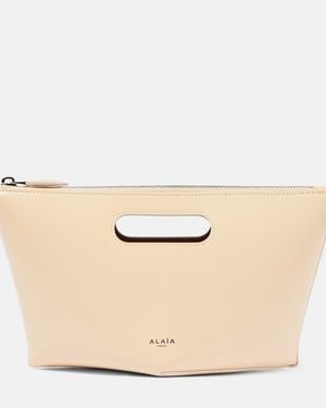Alaïa Folded Mini Leather Clutch - Natural