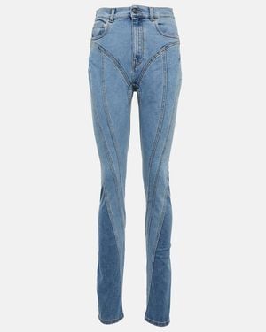 Mugler High-Rise Skinny Jeans - Blau